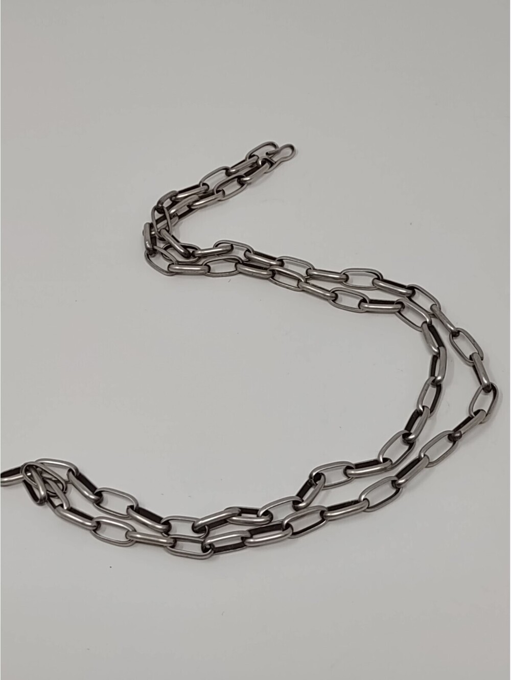 Sterling Silver Alternating Elongated Link Necklace 30.5"